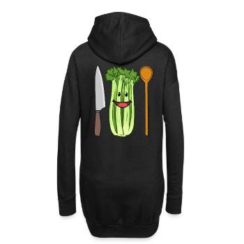 Céleri Légumes céleri à la scie - Sweat-shirt à capuche long Femme - noir - Dos