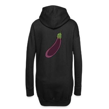 Aubergine Légumes Vitamines cuisine végétarienne - Sweat-shirt à capuche long Femme - noir - Dos