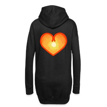 Herzlich Herz Sonnenaufgang Sonnenschein Sonne - Hoodie-Kleid - Schwarz - Hinten