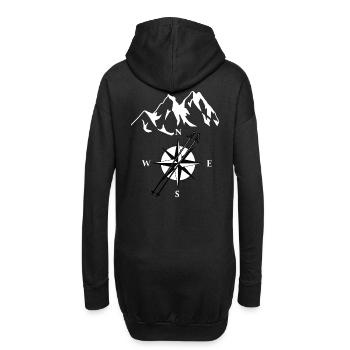 Berge Gipfel Bergsport Bergsteigen Kompass Sport - Hoodie-Kleid - Schwarz - Hinten