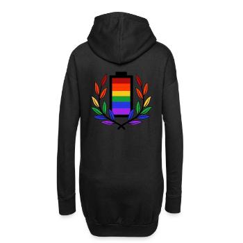 Batterie batterie LGBT Homosexualité Gay Pride - Sweat-shirt à capuche long Femme - noir - Dos