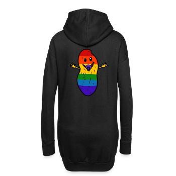 Erdnuss Baby LGBT Regenbogenfahne Gay Pride - Hoodie-Kleid - Schwarz - Hinten