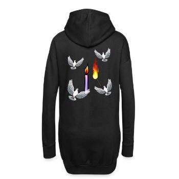 Kerze Trauer Friedenstauben Tauben Trauer Tod Gott - Hoodie-Kleid - Schwarz - Hinten