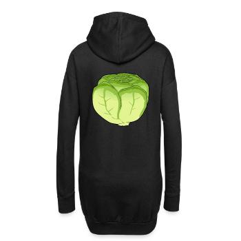 Laitue Salade Chou Tête De Chou Légume Cuisine - Sweat-shirt à capuche long Femme - noir - Dos