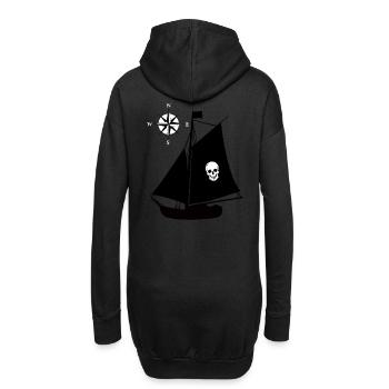 Bateau pirate Skull Compass Windrose Pirates - Sweat-shirt à capuche long Femme - noir - Dos
