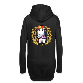 Platzierung Sieger Gewinner Einhorn Tennisspieler - Hoodie-Kleid - Schwarz - Hinten
