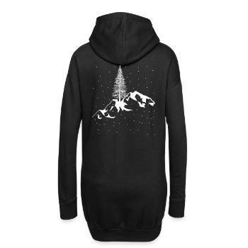 Berg Gebirge Schnee Schneefall Winter Xmas Gipfel - Hoodie-Kleid - Schwarz - Hinten