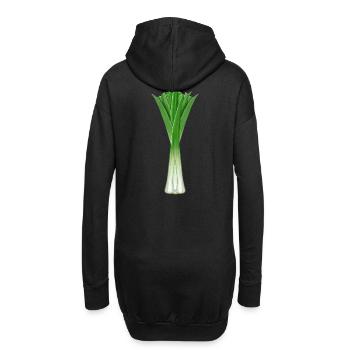 Récolte de poireaux Potager Jardin Oignons de poireaux Cuisine - Sweat-shirt à capuche long Femme - noir - Dos