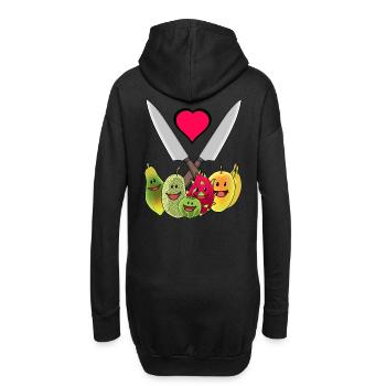 Küchenmesser Vegetarisch Früchte exotisch Obst - Hoodie-Kleid - Schwarz - Hinten
