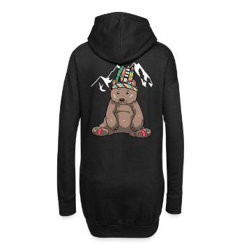 Ours, Ours Brun, Enfants, Chaman, Hippie - Sweat-shirt à capuche long Femme - noir - Dos