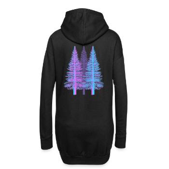 Bäume Baum Fantasy Fichten Nadelbaum Wald Tanne - Hoodie-Kleid - Schwarz - Hinten