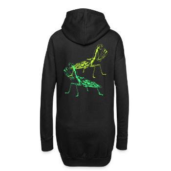 Insecte Faune Mante religieuse Insectes Enfants - Sweat-shirt à capuche long Femme - noir - Dos