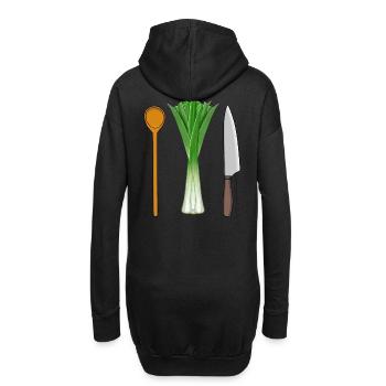 Poireaux Cuisine végétarienne Cuillère en bois Travail Professions - Sweat-shirt à capuche long Femme - noir - Dos