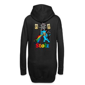 Stolz Kater Abfeiern kotzen saufen Party Feier - Hoodie-Kleid - Schwarz - Hinten