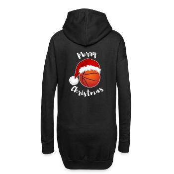 Drôle de design pour les vêtements de Noël fan de basket-ball - Sweat-shirt à capuche long Femme - noir - Dos