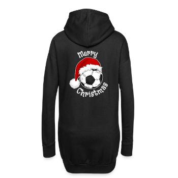Fußballer Weihnachtsdesign Fußball Weihnachtsmütze - Hoodie-Kleid - Schwarz - Hinten