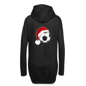 Weihnachten Fußballspieler Fußballfans - Hoodie-Kleid - Schwarz - Hinten