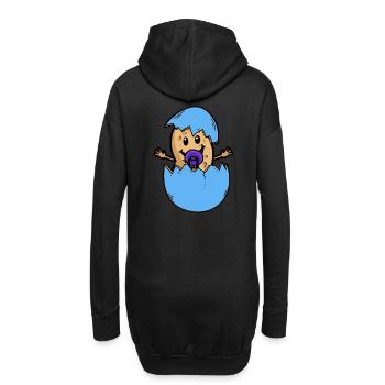 Coquille d’arachide naissance bébé éclosion oeuf - Sweat-shirt à capuche long Femme - noir - Dos