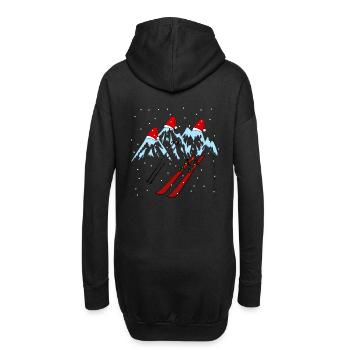 Winterurlaub Skigebiet Ski Langlauf Tirol Xmas Alm - Hoodie-Kleid - Schwarz - Hinten