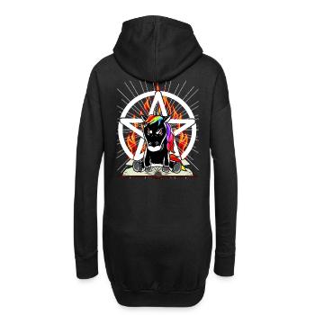 Satan Einhorn Pentagramm Teuflisch Fabelwesen Böse - Hoodie-Kleid - Schwarz - Hinten