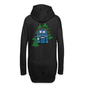 Freak Naturliebhaber Bauwagen Camping Haus Hütte - Hoodie-Kleid - Schwarz - Hinten