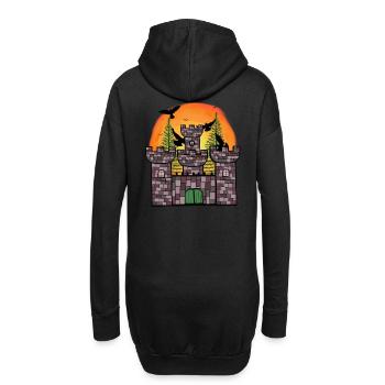 Moyen Age Chevalier Forteresse Château Conte de fées Enfants - Sweat-shirt à capuche long Femme - noir - Dos