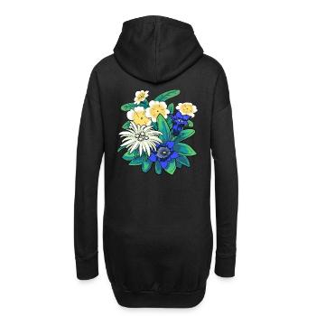 Autriche Fleurs Fleurs Montagnes Montagnes Nature Flore - Sweat-shirt à capuche long Femme - noir - Dos
