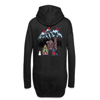 Xmas Winter Tirol Österreich Gebirge Berg Nikolaus - Hoodie-Kleid - Schwarz - Hinten
