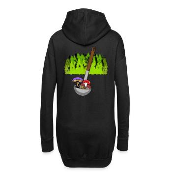 Wald Küche Pilze Suppenkelle Suppe Gourmet Giftig - Hoodie-Kleid - Schwarz - Hinten