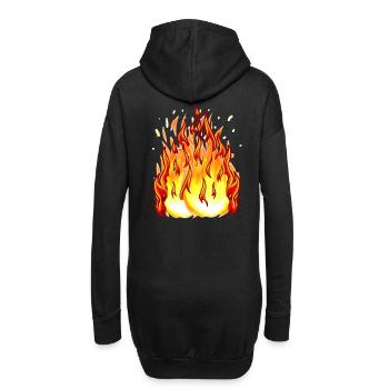 Flamme de feu Boule de feu Enfer Brûler Feu - Sweat-shirt à capuche long Femme - noir - Dos