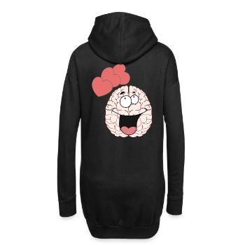 Cerveau Cerveau Sentiments Amour Partenariat Valentin - Sweat-shirt à capuche long Femme - noir - Dos