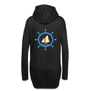 Maritim Grim Reaper Sailor Sailing Ship Steering Wheel - Hoodie Dress - black - Back
