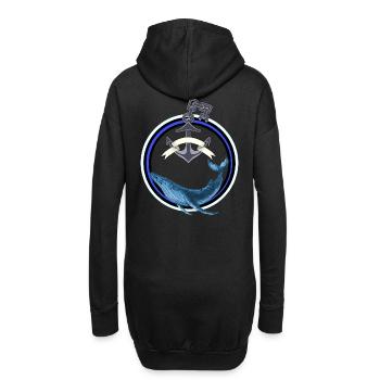 Mammifère marin Poisson Baleine Poisson Ancre maritime - Sweat-shirt à capuche long Femme - noir - Dos