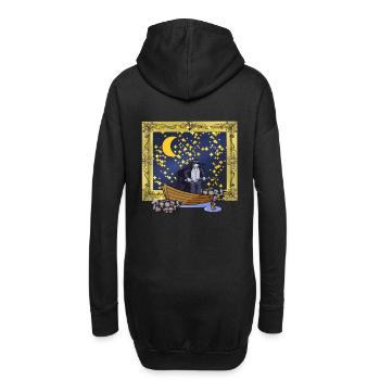 Sternenhimmel Fantasy Krieger Schwert Kampf Tod - Hoodie-Kleid - Schwarz - Hinten
