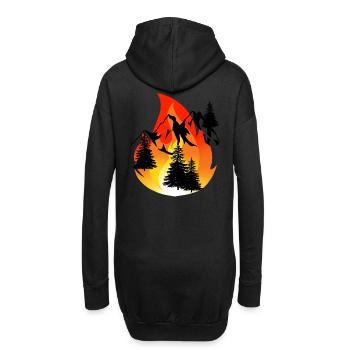 Inferno Feuer Löschen Feuerwehr Feuerwehrmann Berg - Hoodie-Kleid - Schwarz - Hinten