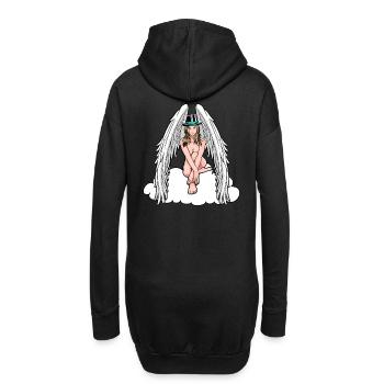 Domina himmlischer Engel nackte Frau erotisch sexy - Hoodie-Kleid - Schwarz - Hinten