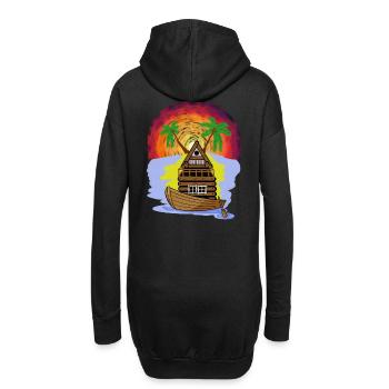 Aventure Loisirs Voyage Vacances Bateau Île des Caraïbes - Sweat-shirt à capuche long Femme - noir - Dos