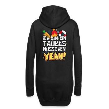 Ich bin ein taubes Nüsschen Yeah Spruch Fernsehen - Hoodie-Kleid - Schwarz - Hinten