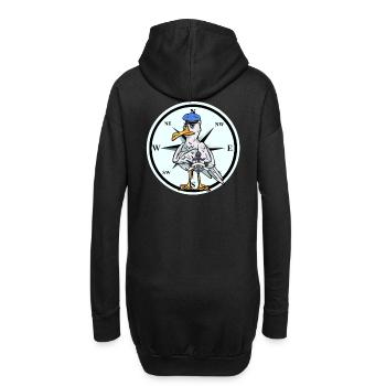 Moin Nordsee Ostsee Möwe Kompass Seemann Matrose - Hoodie-Kleid - Schwarz - Hinten