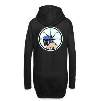 Moin Nordsee Ostsee Mops Kompass Seemann Matrose - Hoodie-Kleid - Schwarz - Hinten