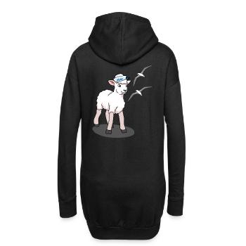 Nordsee Ostsee Schaf Möwen Küste Norddeutschland - Hoodie-Kleid - Schwarz - Hinten