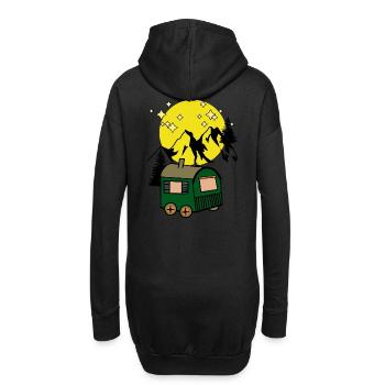 Clair de lune Pleine Lune Nature Montagnes Amoureux de la nature - Sweat-shirt à capuche long Femme - noir - Dos