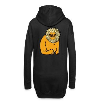 zoo animaux zoo lion chat zoologie bien-être animal mal - Sweat-shirt à capuche long Femme - noir - Dos