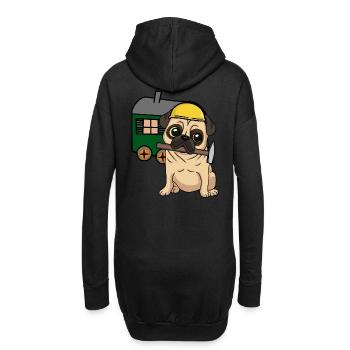 Chantier de construction Artisan Chien Carlin Construction Camion Job Hammer - Sweat-shirt à capuche long Femme - noir - Dos