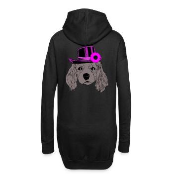 Fantasy Dog Head Gentleman Chapeau Mister Dog Kids - Sweat-shirt à capuche long Femme - noir - Dos
