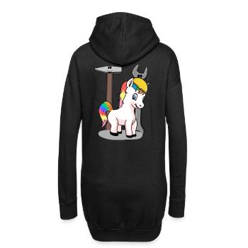Chantier de construction licorne outil casque de sécurité construire KInder - Sweat-shirt à capuche long Femme - noir - Dos