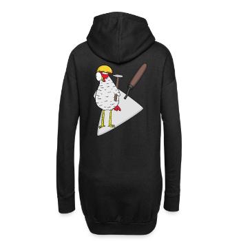 Handwerker Huhn Maurer Maurerkelle Bauherr Job - Hoodie-Kleid - Schwarz - Hinten