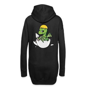 Dino Artisan Coquille d’oeuf Maçon Truelle Maurer Job - Sweat-shirt à capuche long Femme - noir - Dos