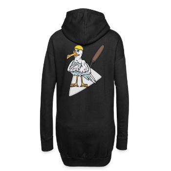 Baustelle Handwerker Möwe Maurer Maurerkelle Bauen - Hoodie-Kleid - Schwarz - Hinten