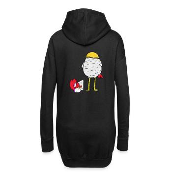 Huhn Baustelle Schutzhelm Ariss Unternehmer Job - Hoodie-Kleid - Schwarz - Hinten